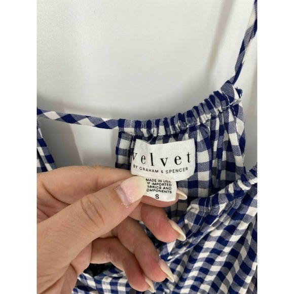 Velvet Anthropologie Gingham Cold Shoulder Blouse - Picture 4 of 7